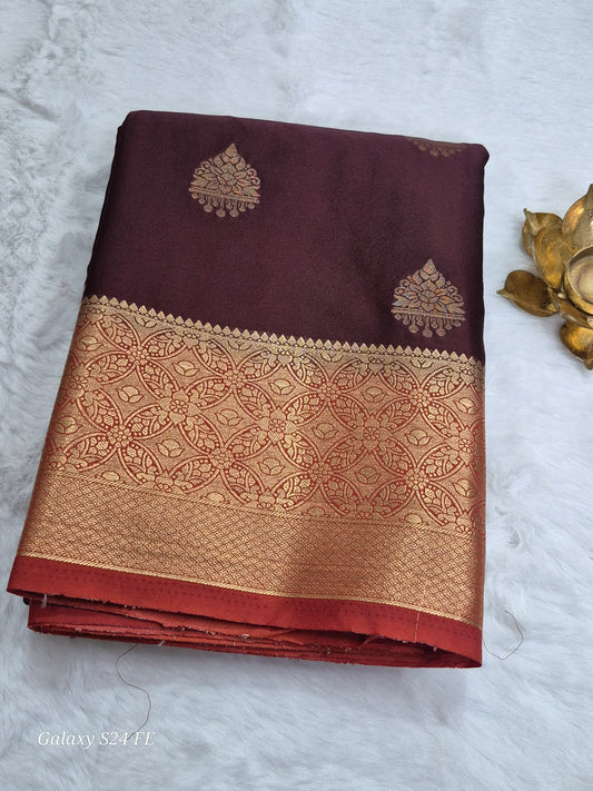 Satin Saree(Semi - Kanchipuram Style)