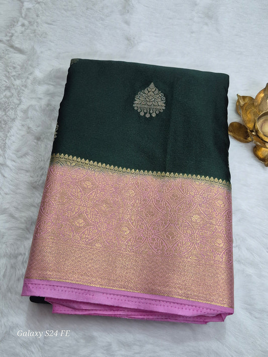 Satin Saree(Semi - Kanchipuram Style)