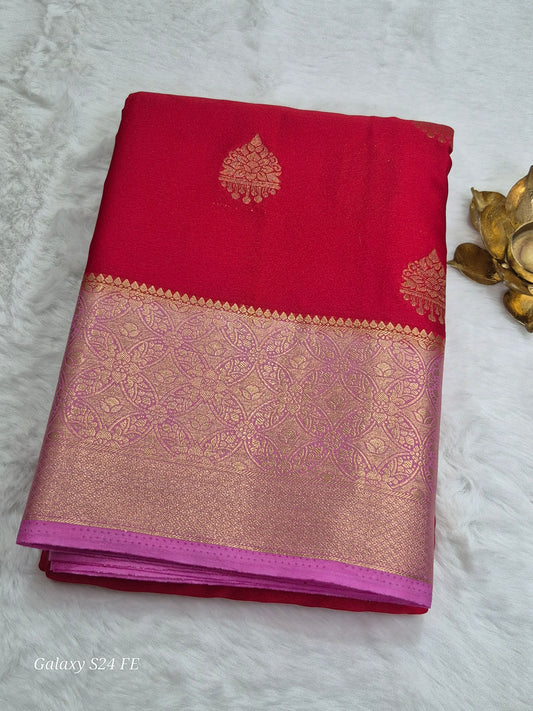 Satin Saree(Semi - Kanchipuram Style)