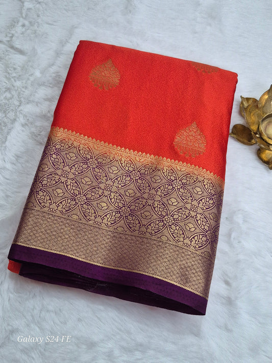 Satin Saree(Semi - Kanchipuram Style)